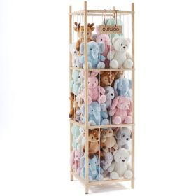 Wooden toy storage rack, suitable for saving space in children's rooms, bedrooms, baby rooms and children's activity rooms. (Color: wood)